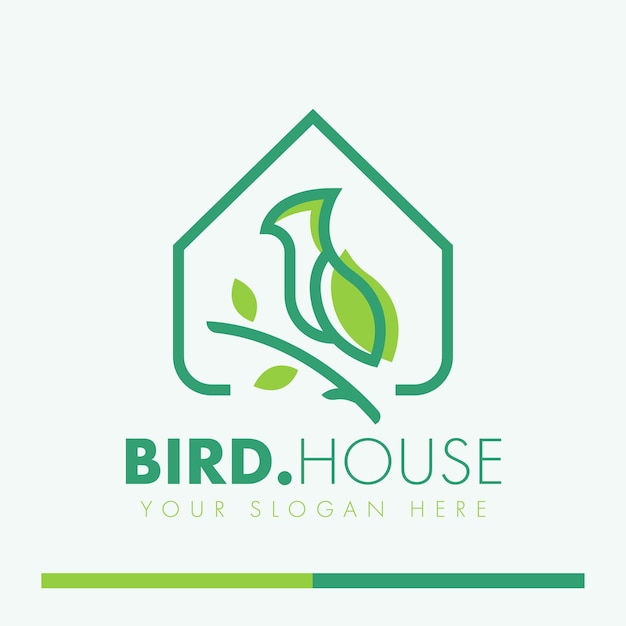 Design de logotipo de casa de pássaro simples minimalista