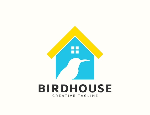 Design de logotipo de casa de pássaros