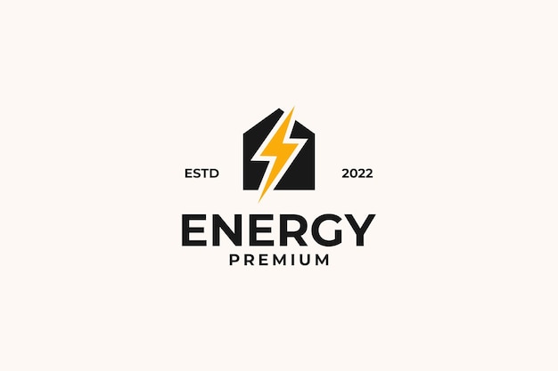 Design de logotipo de casa elétrica ou de energia