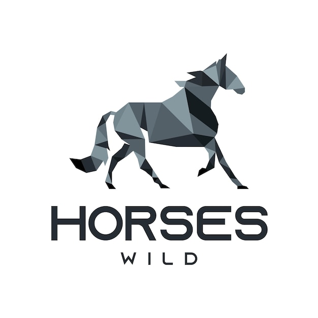 Design de logotipo de cavalo abstrato moderno e luxuosotemplatesymbolvector