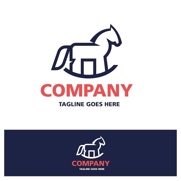 Design de logotipo de cavalo de roqueiro
