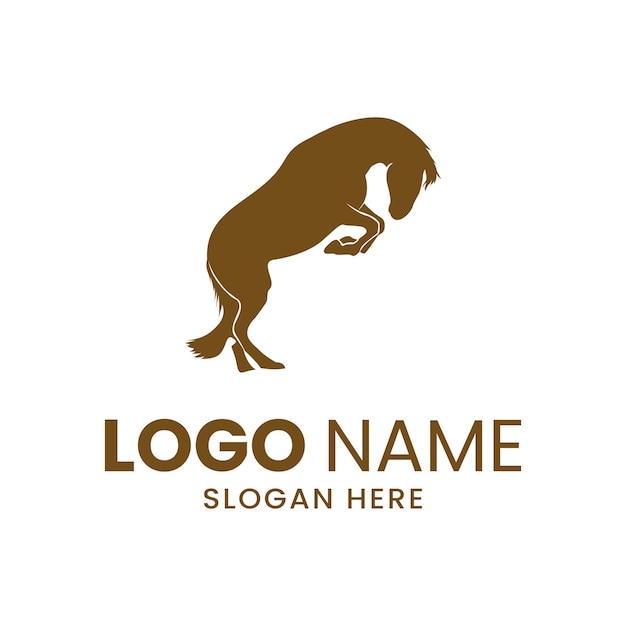 Vetor design de logotipo de cavalo de vetor premium