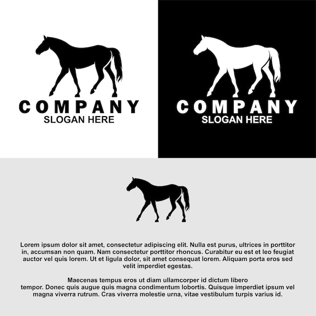 Design de logotipo de cavalo simples