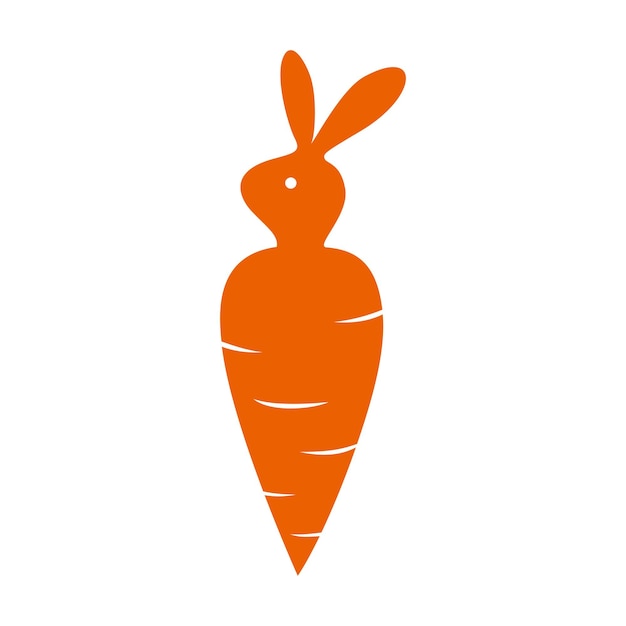Design de logotipo de cenoura de coelho. animal bonito vegetal sinal e símbolo.