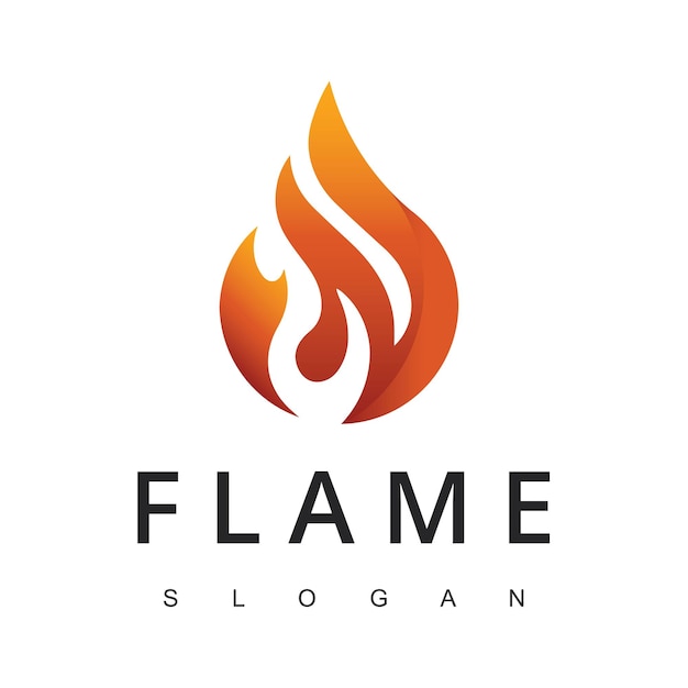 Design de logotipo de chama de fogo para a burn gas oil company ou barbecue bbq grill.