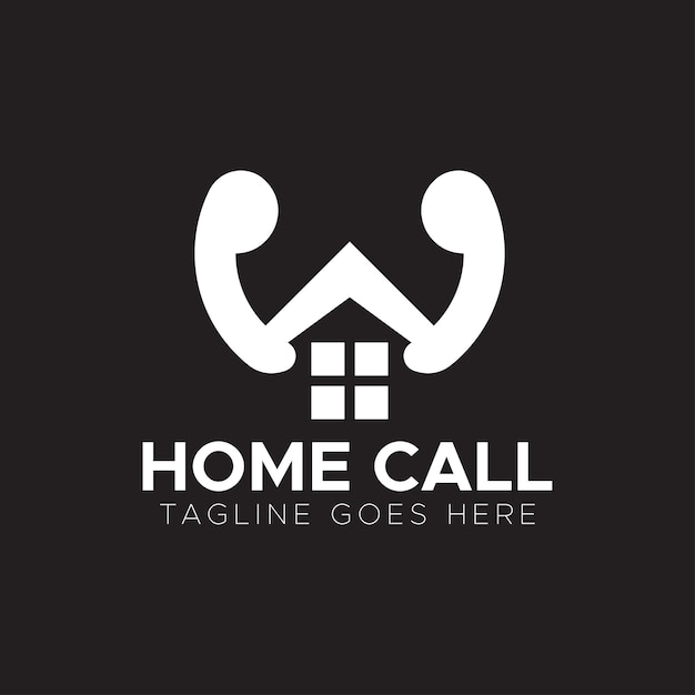 Design de logotipo de chamada em casa, logotipo em casa, logotipo de chamada
