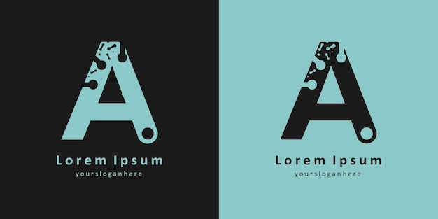 Design de logotipo de ciência letra a