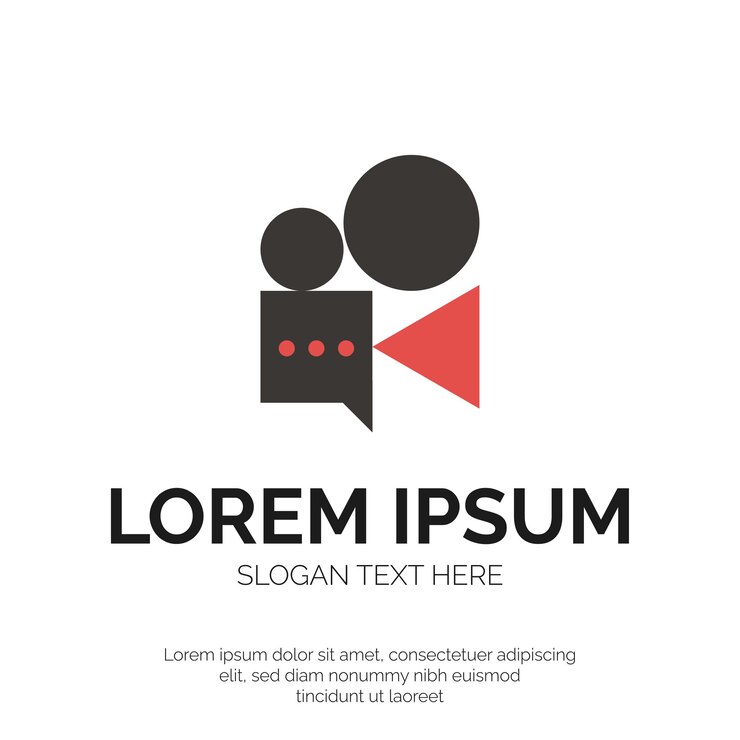 Vetor design de logotipo de cinema e bate-papo