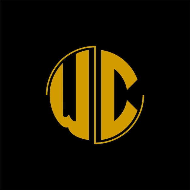 Vetor design de logotipo de círculo de letra vetorial 'wc'