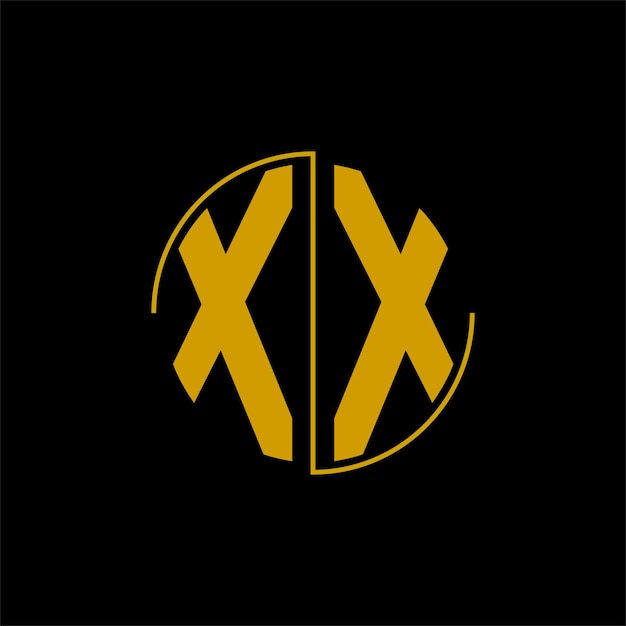 Design de logotipo de círculo de letra 'XX'