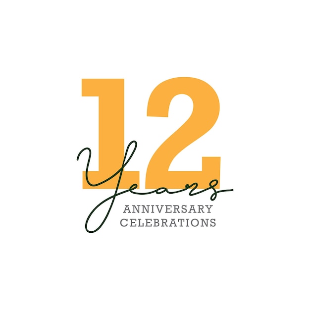 Vetor design de logotipo de comemoração do 12º aniversário. vetor eps10