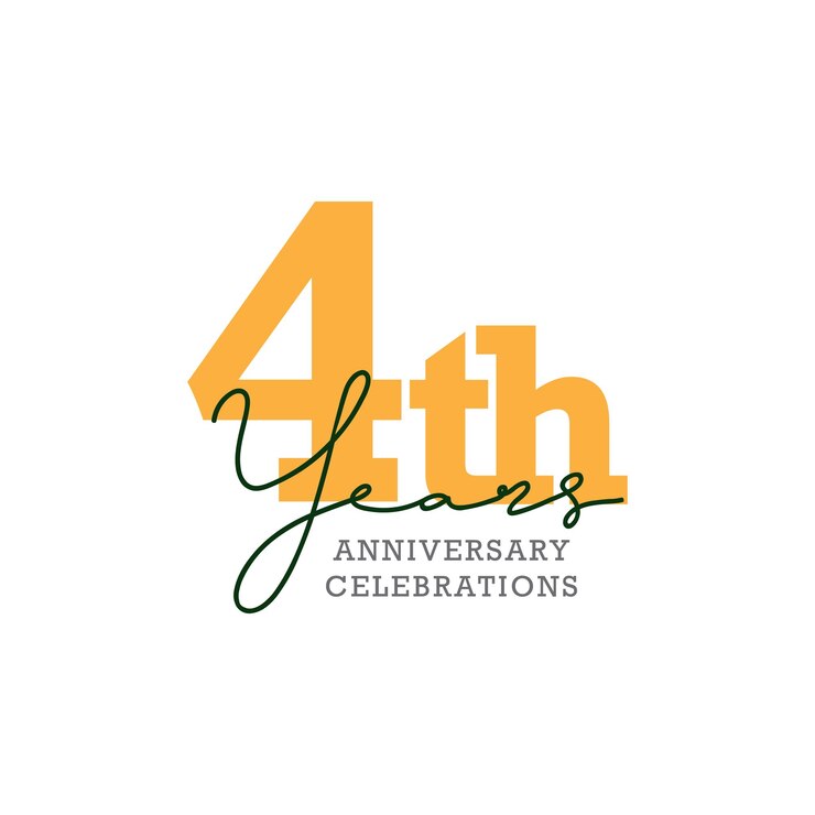 Vetor design de logotipo de comemoração do 4º aniversário. vetor eps10