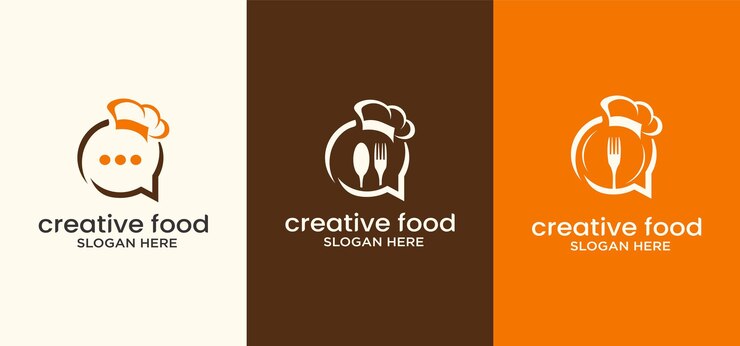 Design de logotipo de comida conceito de design de logotipo de chef de comida moderna logotipo de cozinha vetor de restaurante de comida