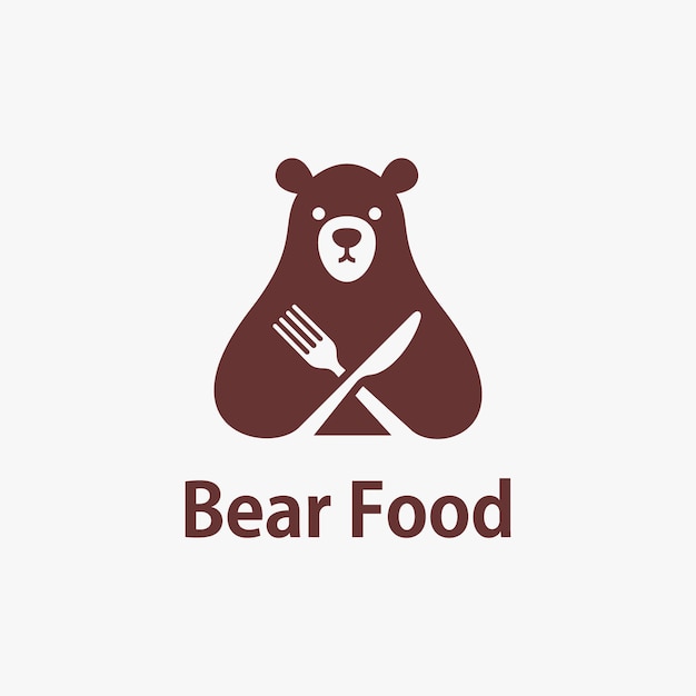 Design de logotipo de comida de urso