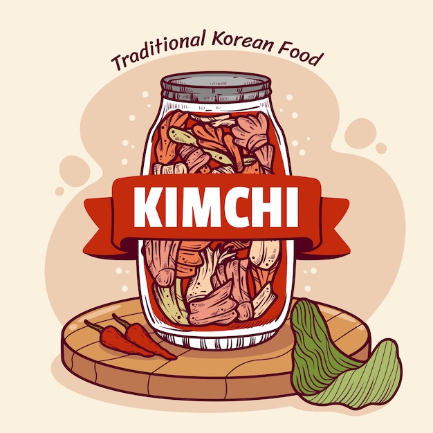 Design de logotipo de comida kimchi