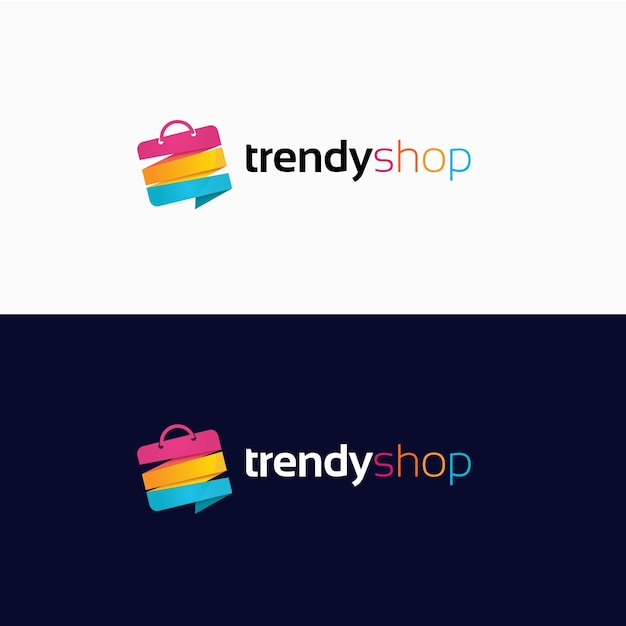 Vetor design de logotipo de compras