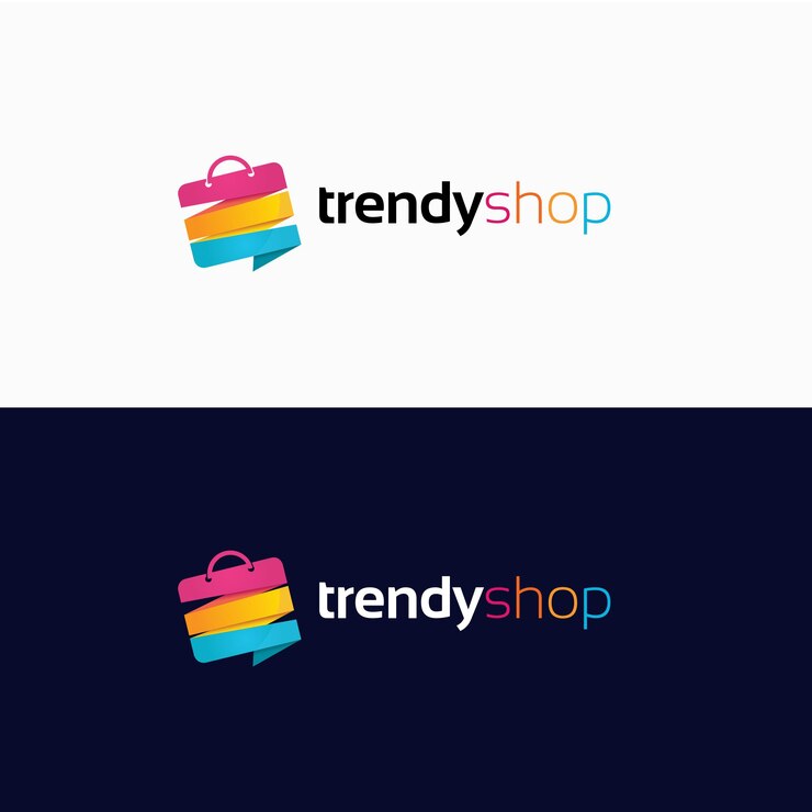 Vetor design de logotipo de compras