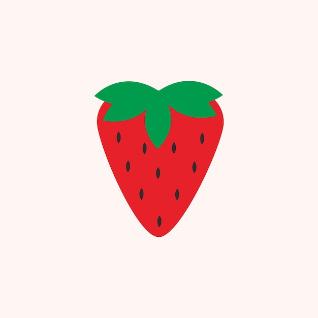 Design de logotipo de conceito de fruta morango