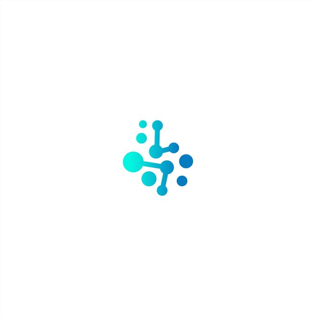 Design de logotipo de conexão de neurônios icona do cérebro humano