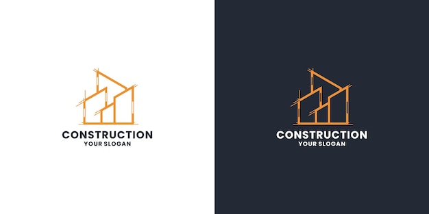 Design de logotipo de construção civil criativa