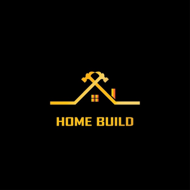 Design de logotipo de construção de casa