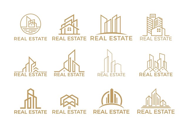 design de logotipo de construção imobiliária