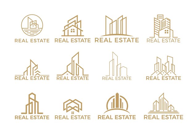 Design de logotipo de construção imobiliária