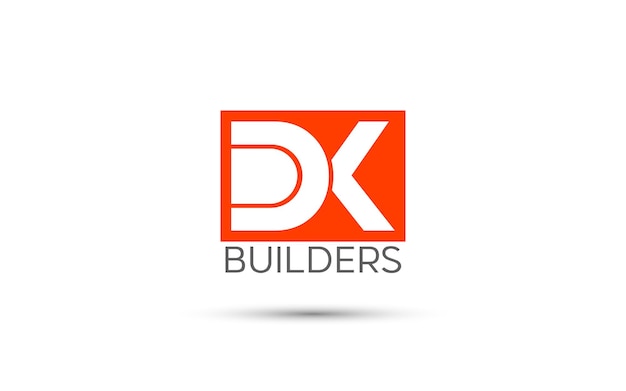 Design de logotipo de construção, logotipo da letra DK
