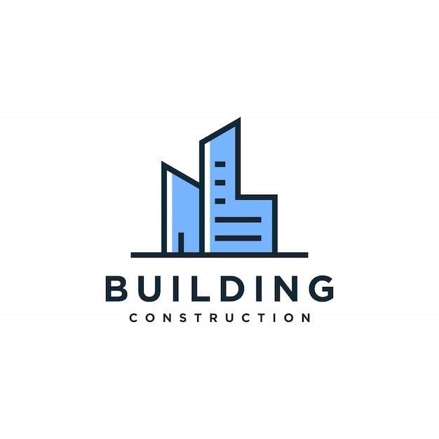 Design de logotipo de construção moderna, arquitetura, construção premium