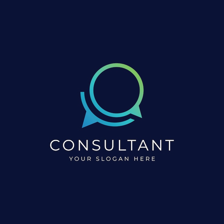 Vetor design de logotipo de consulta com sinal de chat de bolha consulta ilimitada consulta com as pessoas