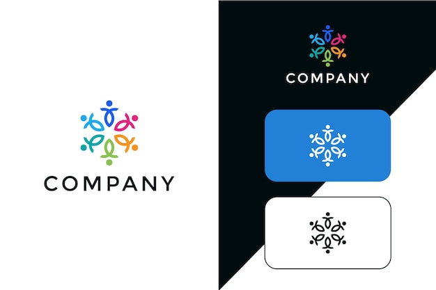 Vetor design de logotipo de cooperação design de logotipo para equipes de trabalho comunidades grupo pessoas