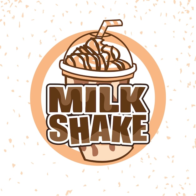 Vetor design de logotipo de copos de milk-shake