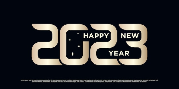 Design de logotipo de cor gradiente dourado 2023 para o ano novo com conceito moderno exclusivo vetor premium
