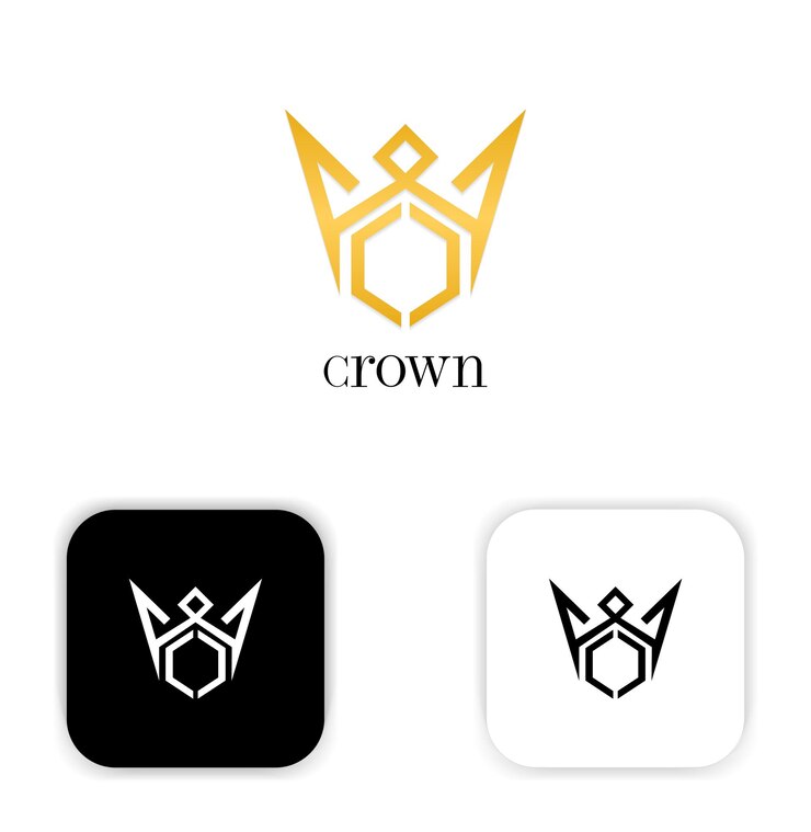 design de logotipo de coroa rei com letra c