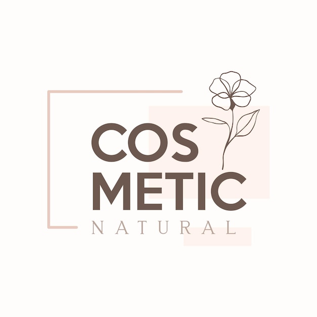 Vetor design de logotipo de cosméticos naturais em estilo minimalista