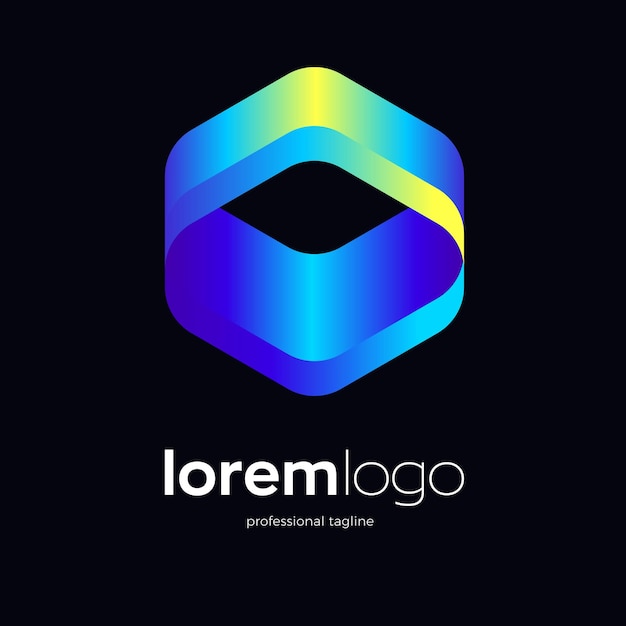 Design de logotipo de cubo abstrato