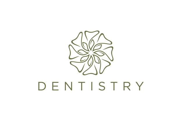 Vetor design de logotipo de cuidados dentários forma arredondada clínica infantil colorida crianças odontologia médica familiar