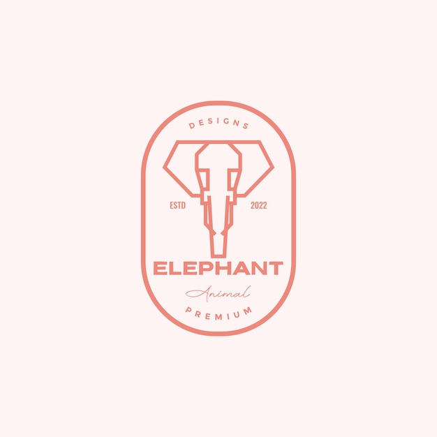 Design de logotipo de distintivo de elefante de polígono de linha de cabeça vector símbolo gráfico ilustração ideia criativa