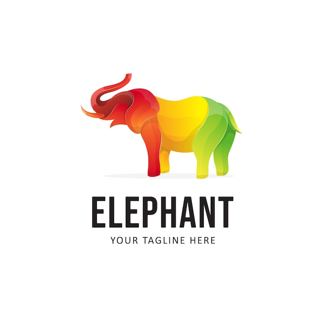 Design de logotipo de elefante colorido