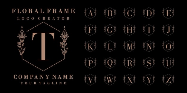 Design de logotipo de emblema de luxo inicial