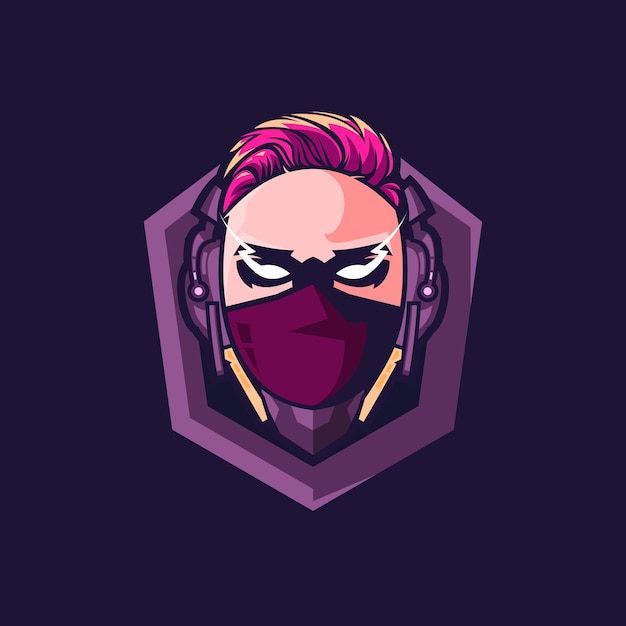 Design de logotipo de emblema esportivo para jogadores