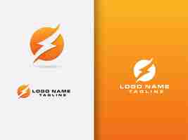 Vetor design de logotipo de energia ícone flash logotipo de energia círculo elétrico desenho de logótipo de energia colorida relâmpago