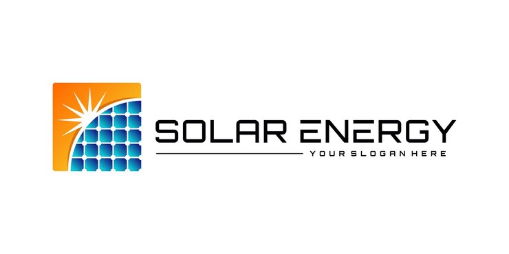 Vetor design de logotipo de energia solar com conceito de elemento criativo premium vetor