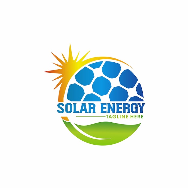 Vetor design de logotipo de energia solar