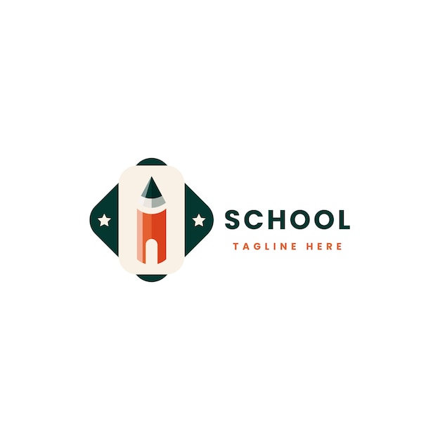 Vetor design de logotipo de escola primária desenhado à mão