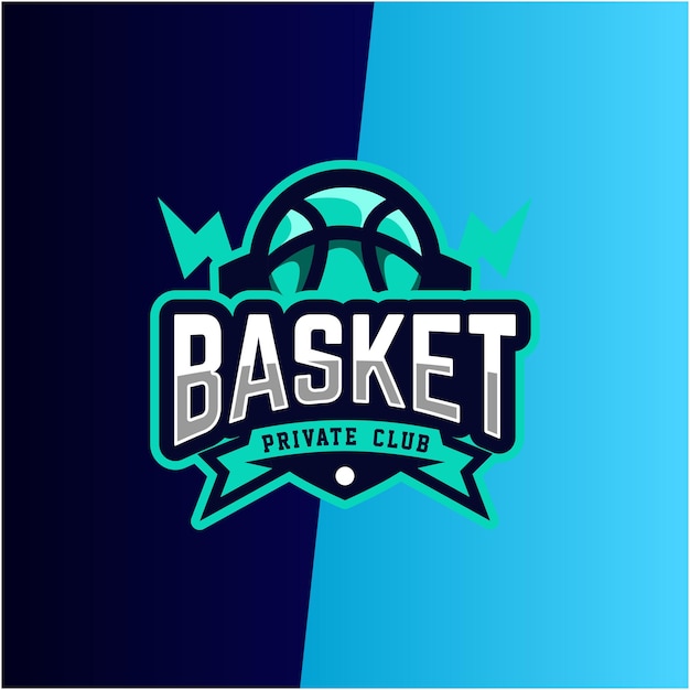 Design de logotipo de esports de basquete vetor de jogos premium