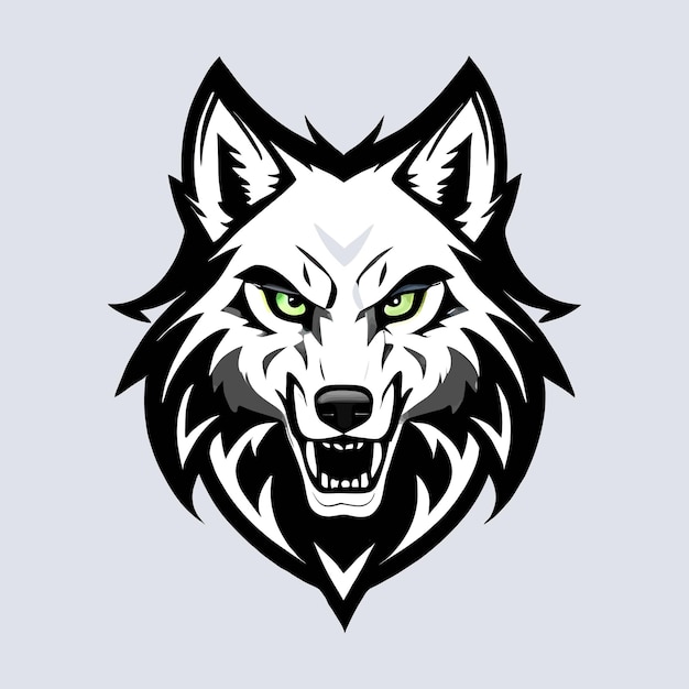 Design de logotipo de estilo Esport ilustração em vetor lobo zangado