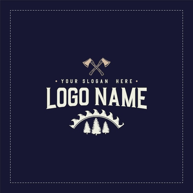 Vetor design de logotipo de estilo retrô de aventura de carpintaria vetor de design de logotipo vintage