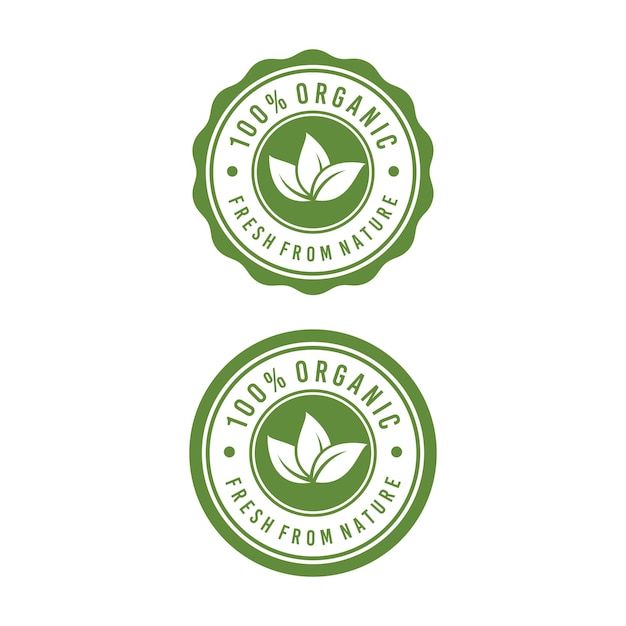 Design de logotipo de etiqueta 100 organic food natural label