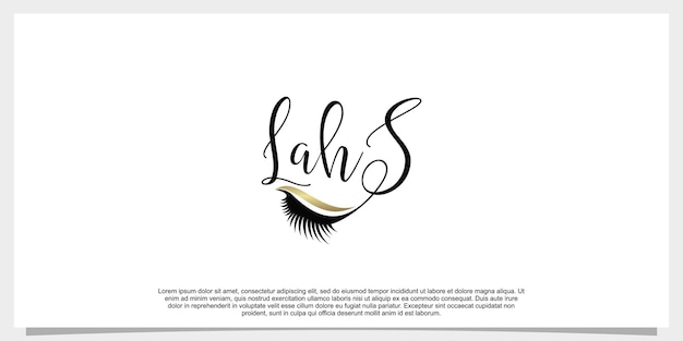 Vetor design de logotipo de extensão de cílios para beleza com conceito criativo